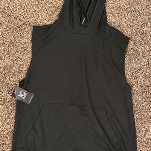 Men's Black Sleeveless Hoodie by XCVI